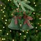 Northlight Christmas Bells with Pinecones and Plaid Bow Ornaments - 7" - Green - Set of 2